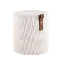 Пуф Руни S с ящиком вельвет белый