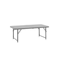 Стол-чемодан складной 122*61*74 см с регулировкой высоты серый