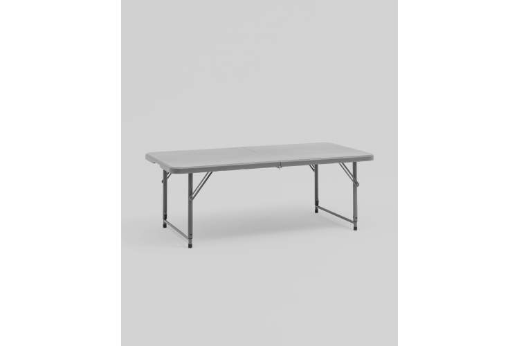 Стол-чемодан складной 122*61*74 см с регулировкой высоты серый-1