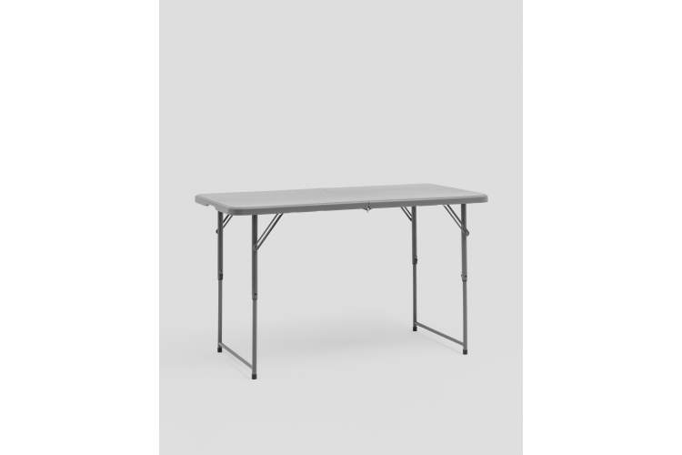 Стол-чемодан складной 122*61*74 см с регулировкой высоты серый-3