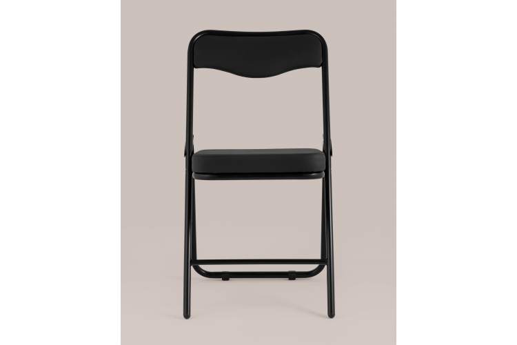 Складной стул Джонни экокожа черный каркас черный матовый-2