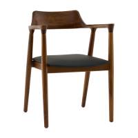 Стул Вудримини каркас дерево цвет темный орех экокожа черный