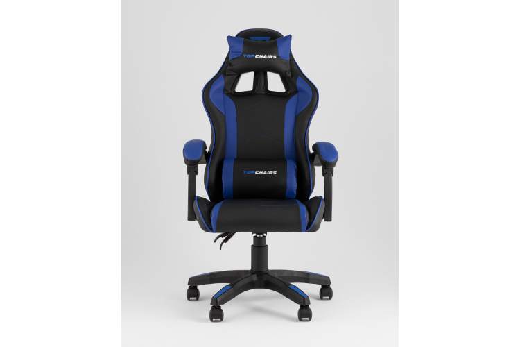 Кресло спортивное TopChairs Shadow черно-синий-2