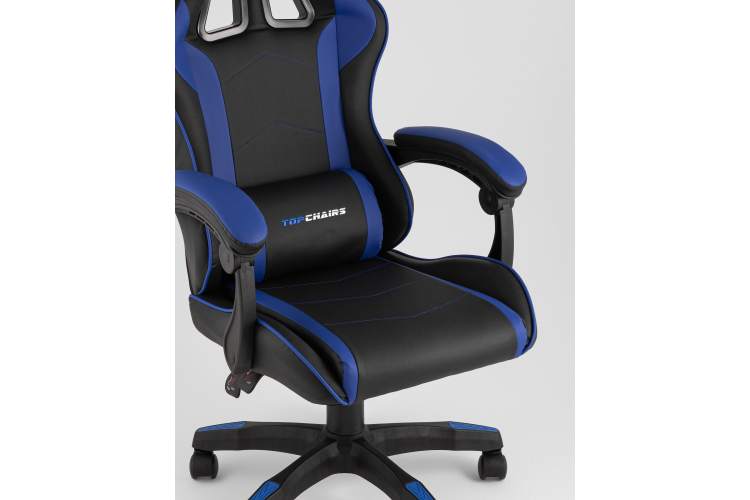 Кресло спортивное TopChairs Shadow черно-синий-7