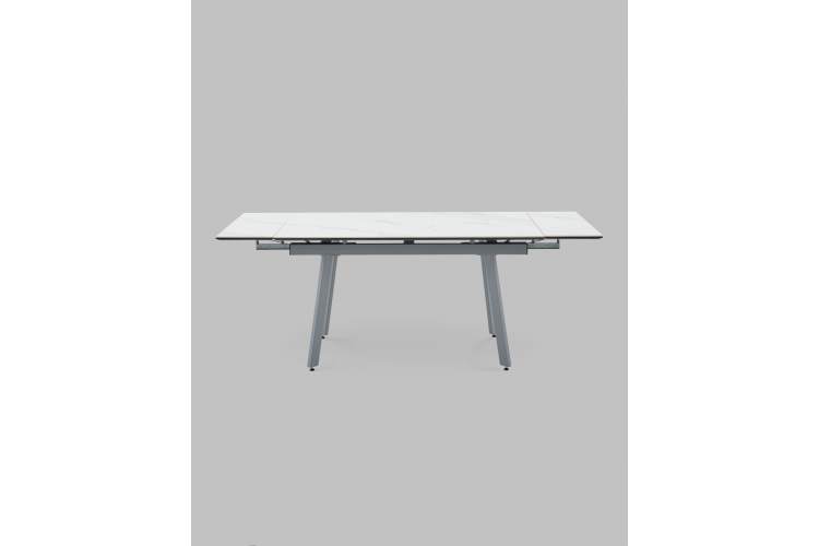 Стол Тайл 140-200/85/75 столешница Snow white подстолье металл серый-3