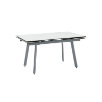 Стол Тайл 140-200/85/75 столешница Snow white подстолье металл серый