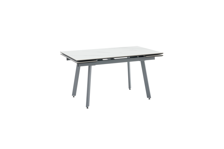 Стол Тайл 140-200/85/75 столешница Snow white подстолье металл серый