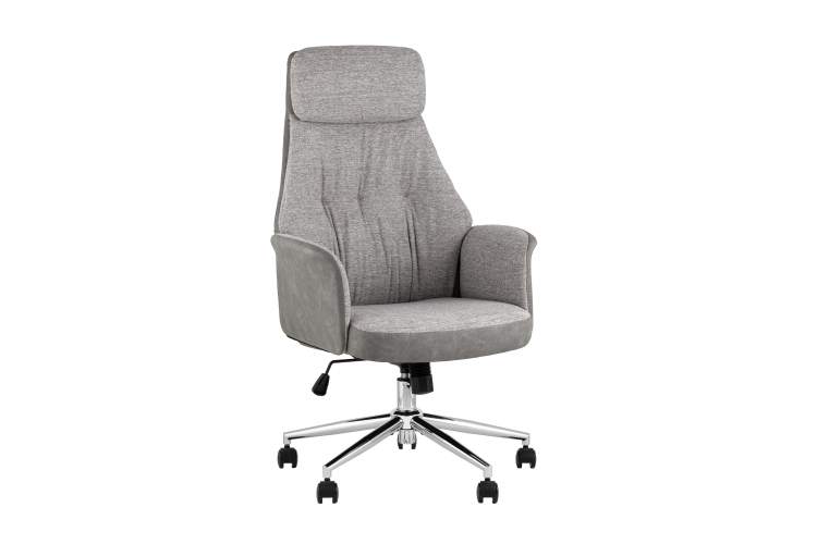Кресло офисное TopChairs Neoma светло-серый экокожа ткань