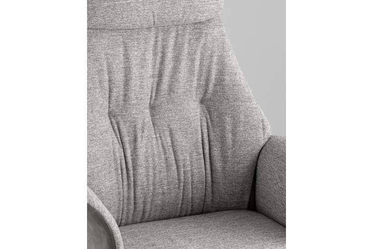 Кресло офисное TopChairs Neoma светло-серый экокожа ткань-9