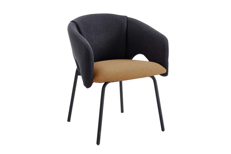 Стул обеденный Afrida рогожка тёмно-синий горчичный