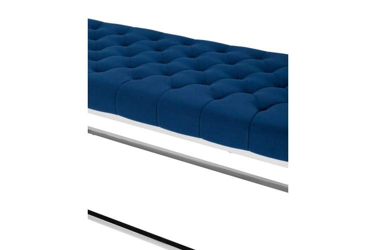 Банкетка ИНСИГНИЯ велюр синий сталь серебро-2