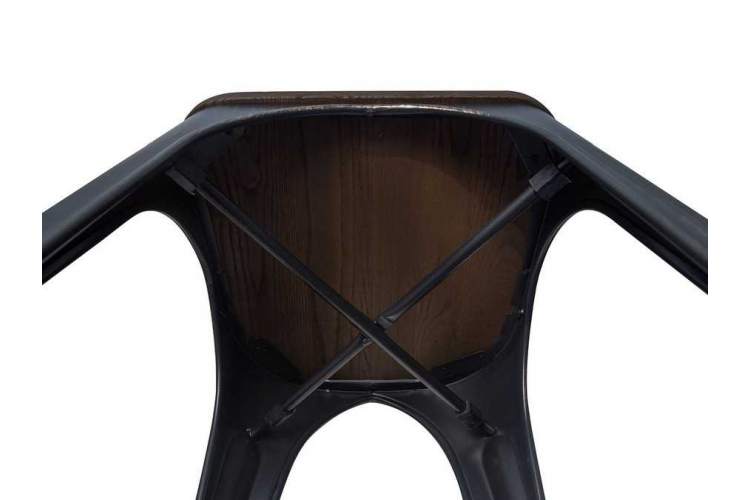 Стул TOLIX WOOD черный патина золото-6