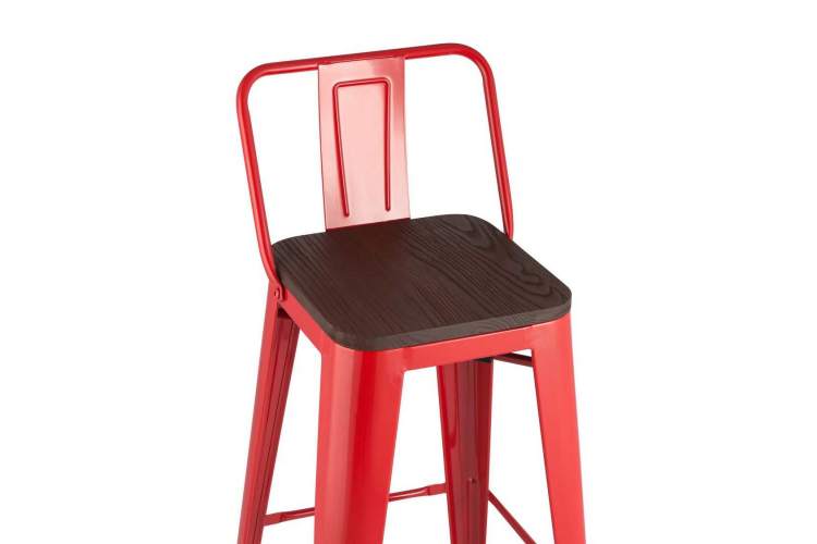 Стул барный TOLIX WOOD со спинкой красный глянцевый-4