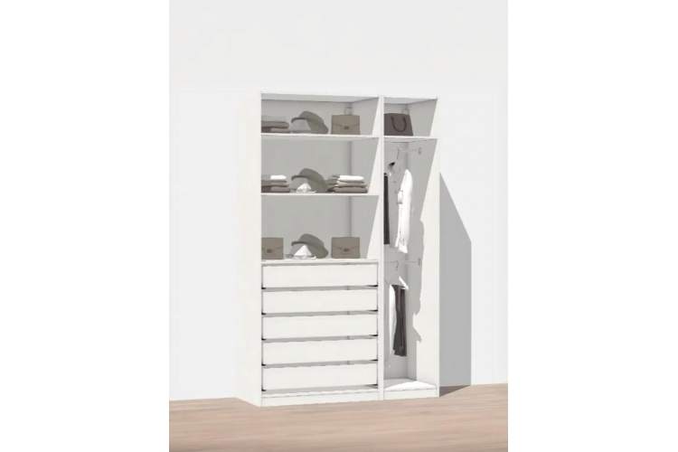 Гардеробная система хранения без дверей ПАКС (MAX) 125х58х233 см