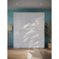 Распашной шкаф IKEA "Пакс/Макс", 200x61x233 см, 4 двери, белый, с доводчиками