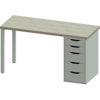 Стол письменный Ингар 2/5Т 140x75x55, дуб беленый/белый Стол письменный Ингар 2/5Т 140x75x55, дуб беленый/белый
