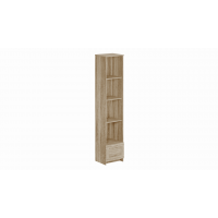 BRIMNES / СИРИУС стеллаж узкий, с ящиком и четырьмя полками, цвет Дуб Сонома