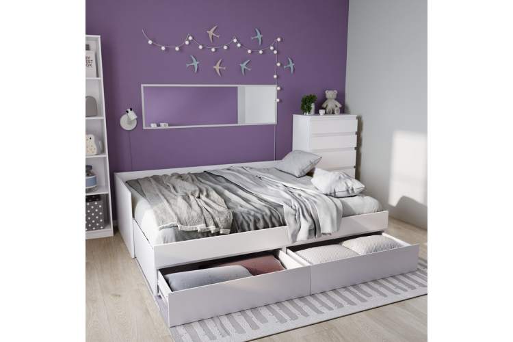 2.03.08.130.1 КАСТОР кровать раздвижная 80х200 RU белая-3