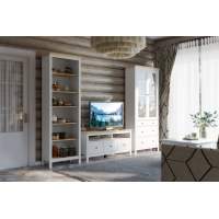 Стенка для Гостиной IKEА САГА 292х41х215 белый/ясень ИКЕА (IKEA)
