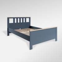 Двуспальная кровать САГА 140х200 темно-бирюзовая/ясень, ИКЕА