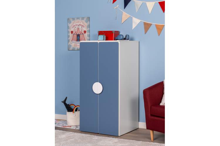 СТУВА / ПИКСИ шкаф распашной с 2 дверьми и 3 полками 60х57х123, озорной василек-4