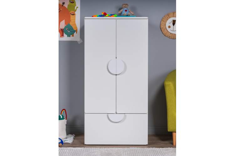 СТУВА / ПИКСИ шкаф распашной с 2 дверьми, полкой и ящиком 60х57х123, робкий подснежник-3