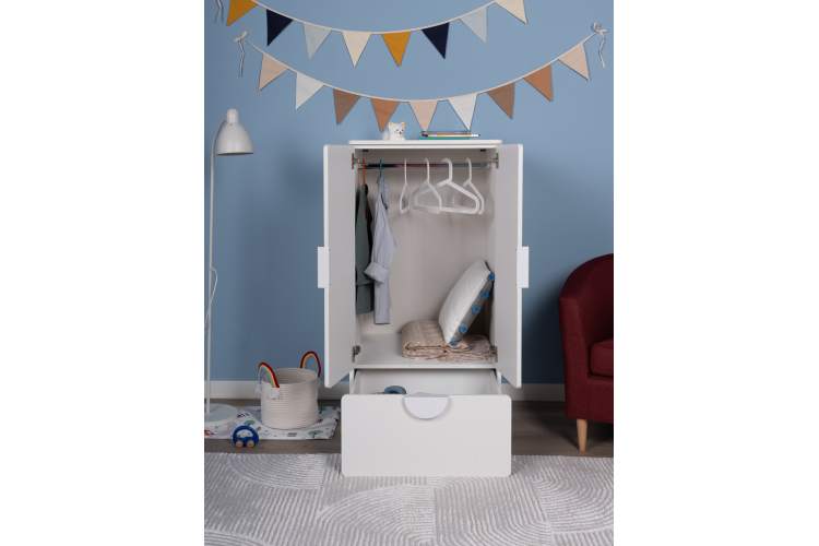 СТУВА / ПИКСИ шкаф распашной с 2 дверьми, полкой и ящиком 60х57х123, робкий подснежник-5