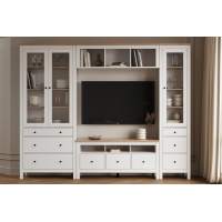 Стенка для Гостиной IKEА 271х41х215 белый/ясень