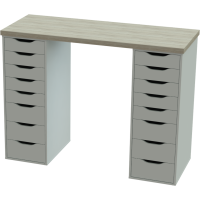 Стол письменный Ингар 2/88 140x106x55, дуб беленый/белый Стол письменный Ингар 2/88 140x106x55, дуб беленый/белый