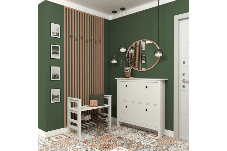 Тумба для обуви Ф-156.13 из массива сосны, цвет белый-3