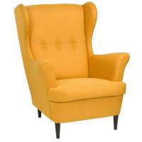 Кресло СТРАНДМОН жёто-оранжевый, ткань рогожка