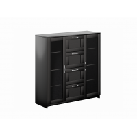 BRIMNES / СИРИУС тумба с двумя стеклянными дверьми и четырьмя ящиками, цвет Дуб Венге BRIMNES / СИРИУС тумба с двумя стеклянными дверьми и четырьмя ящиками, цвет Дуб Венге