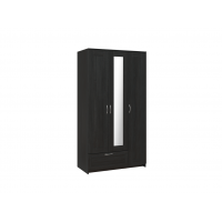 BRIMNES / СИРИУС шкаф трёхдверный с одним выдвижным ящиком и зеркалом, цвет Дуб Венге