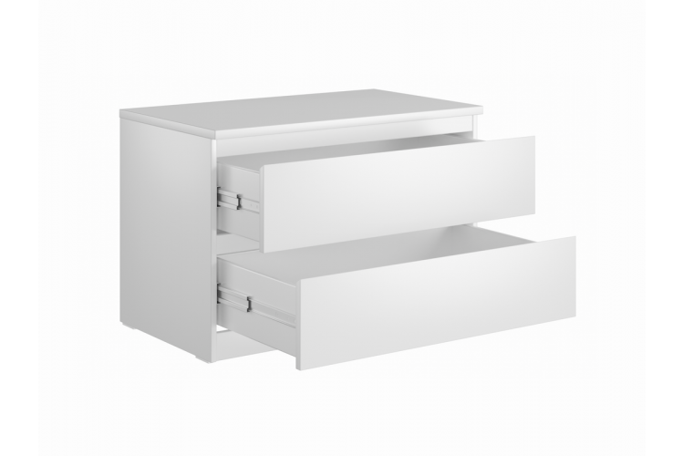 9.05.02.020.1 MALTA комод 2 ящика без доводчиков 80х54 белый RU-1