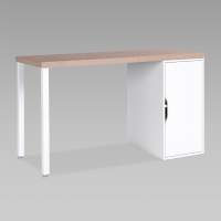 S01545 ИНГАР 2/ДВ/T стол письменный 140x75x55, дуб беленый/белый