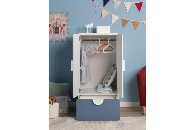 СТУВА / ПИКСИ шкаф распашной с 2 дверьми, полкой и ящиком 60х57х123, озорной василек-5