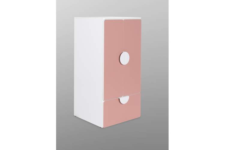 СТУВА / ПИКСИ шкаф распашной с 2 дверьми, полкой и ящиком 60х57х123, мечтательный пион
