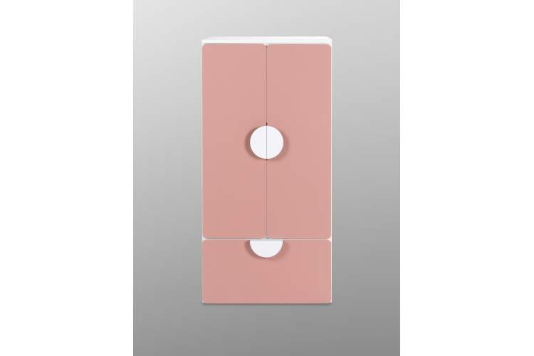 СТУВА / ПИКСИ шкаф распашной с 2 дверьми, полкой и ящиком 60х57х123, мечтательный пион-1