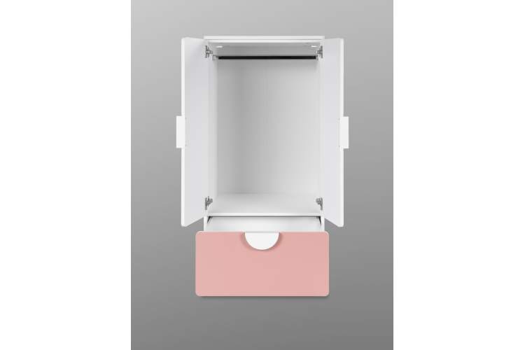 СТУВА / ПИКСИ шкаф распашной с 2 дверьми, полкой и ящиком 60х57х123, мечтательный пион-8