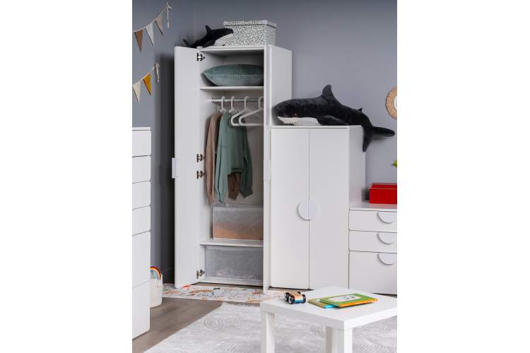 СТУВА / ПИКСИ шкаф распашной с 2 дверьми и полкой 60x57x183, робкий подснежник-5