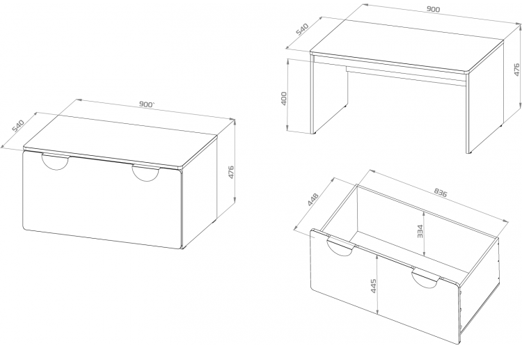 СТУВА / ПИКСИ ящик выкатной 90х48х46 под скамью, робкий подснежник-2