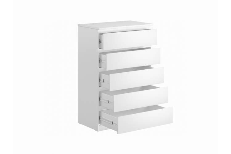 9.05.02.090.1 MALTA комод 5 ящиков без доводчиков 80х121 белый RU-1