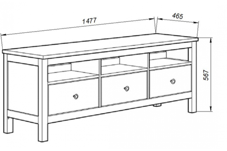 Тумба ТВ 03 «Кантри» арт.410105002300 /Белый лак/-2