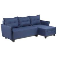 Диван-кровать угловой Malmo Туули синий, ткань рогожка