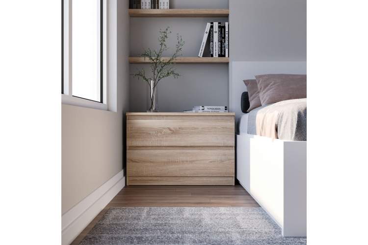 9.05.02.020.3 MALTA комод 2 ящика без доводчиков 80х54 сонома RU-3