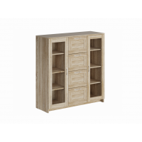 BRIMNES / СИРИУС тумба с двумя стеклянными дверьми и четырьмя ящиками, цвет Дуб Сонома BRIMNES / СИРИУС тумба с двумя стеклянными дверьми и четырьмя ящиками, цвет Дуб Сонома