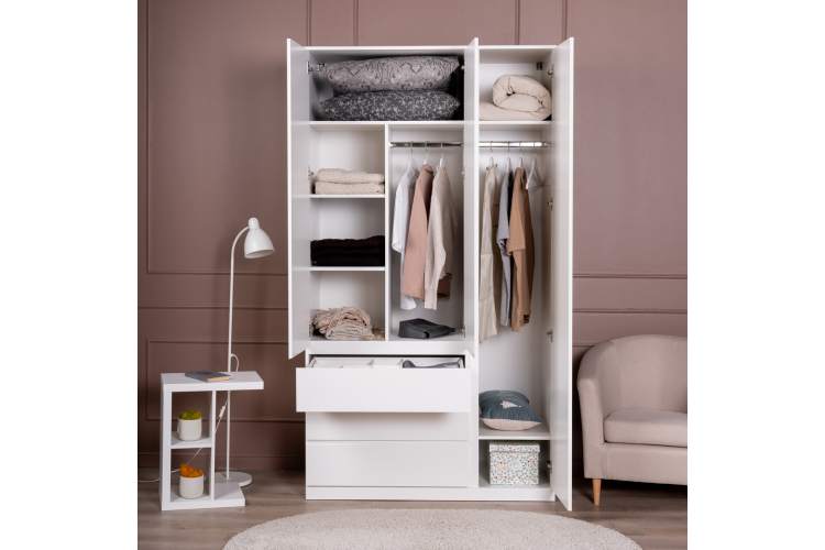 S01200 Варма Стор 123 шкаф распашной 222х123х57, белый-5