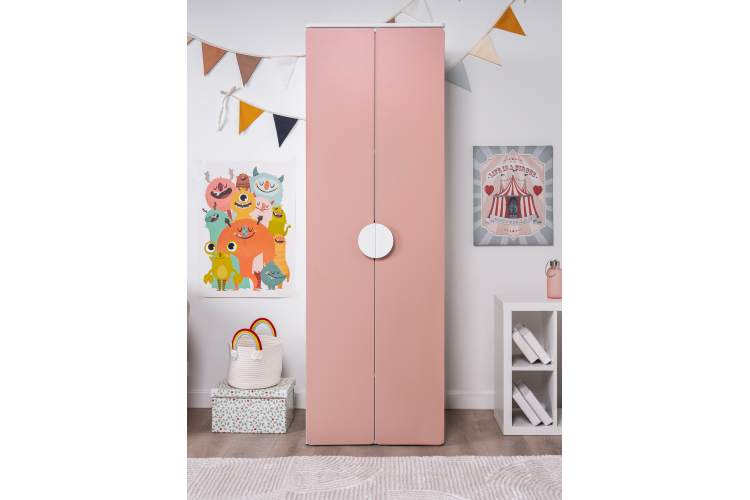 СТУВА / ПИКСИ шкаф распашной с 2 дверьми и полкой 60x57x183, мечтательный пион-2