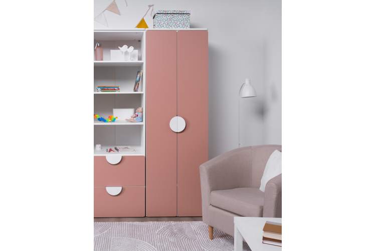 СТУВА / ПИКСИ шкаф распашной с 2 дверьми и полкой 60x57x183, мечтательный пион-5