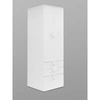 Шкаф распашной СТУВА / ПИКСИ с 2 дверьми, 3 ящиками и полкой 60x57x183, робкий подснежник